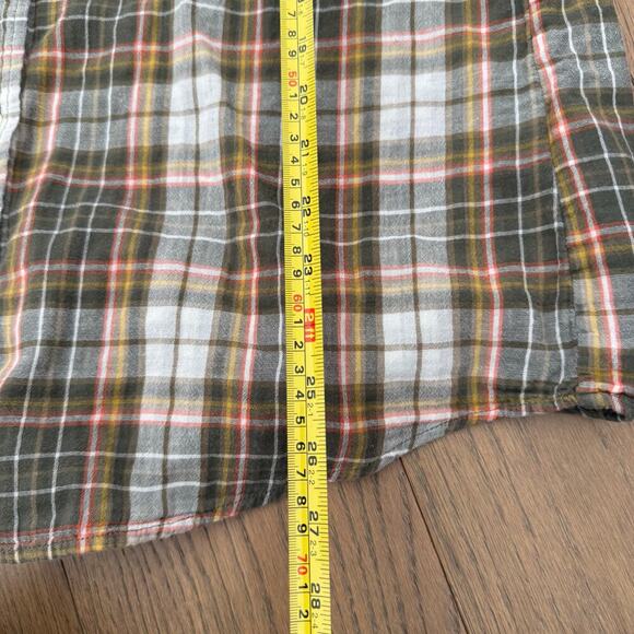 Women's Banana Republic Soft Wash Button Up XL Green Orange Yellow Cotton - Picture 7 of 7